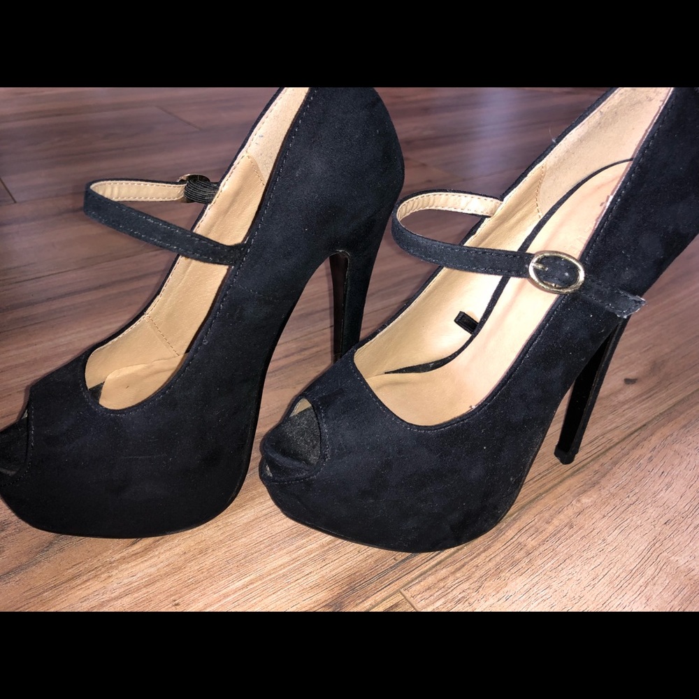 Open toe baby doll heels